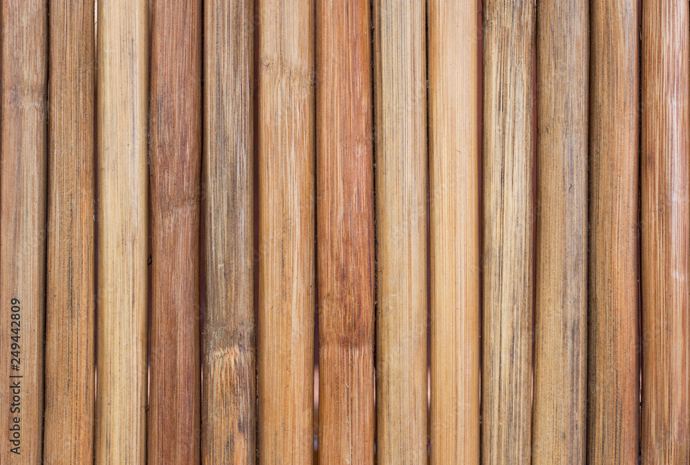 Closeup bamboo wall or bamboo fence texture for background Closeup bamboo wall or bamboo fence texture for background