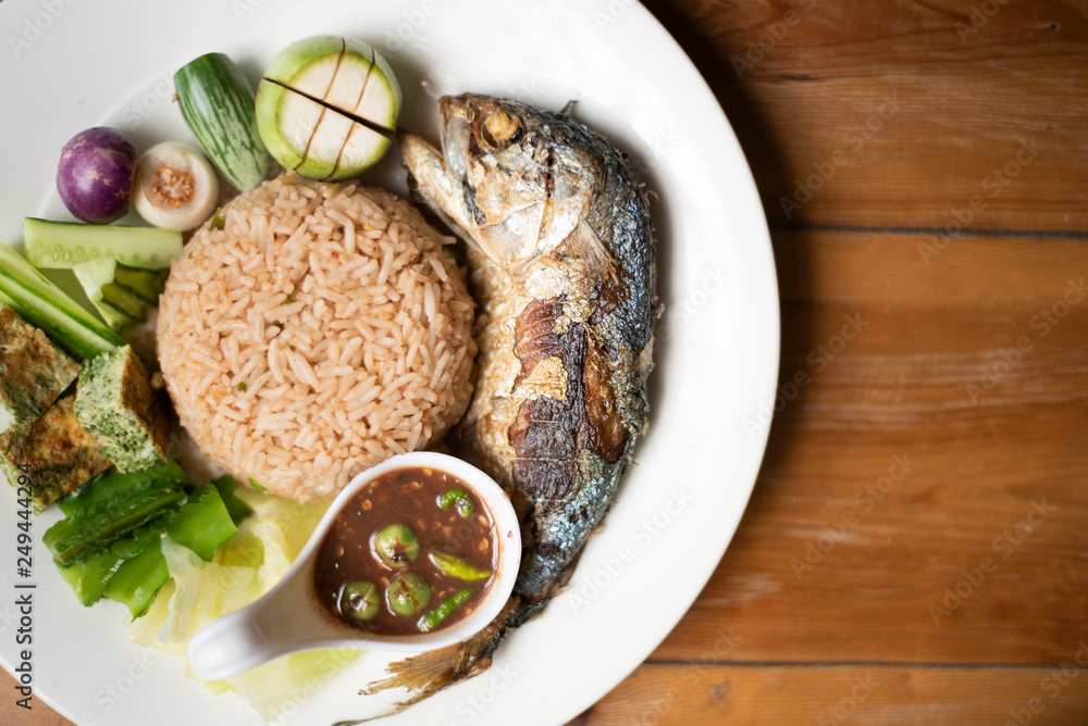Rice with Chili Paste , Thai food Rice with Chili Paste , Thai food