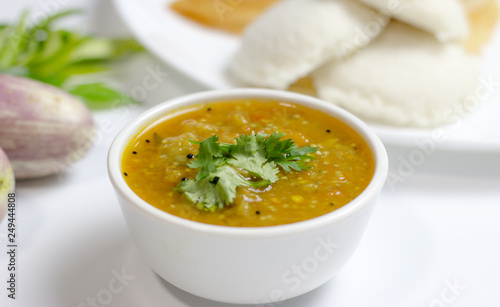 Dosa idli with sambar and dall for breakfast or dinner in south india