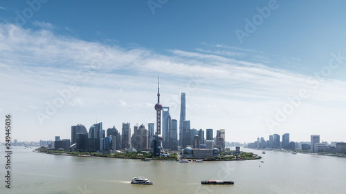 Canvas Print shanghai skyline and sunny sky