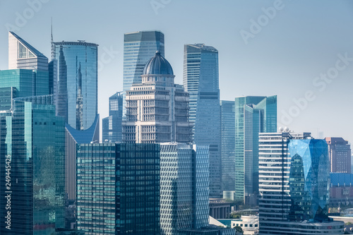 Photography modern financial building in shanghai