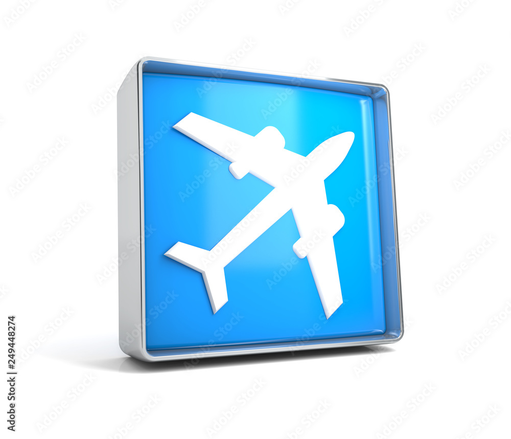 Plane - web button isolated on white background Plane - web button isolated on white background