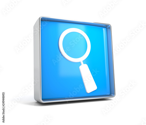 Magnifying glass - web button isolated on white background