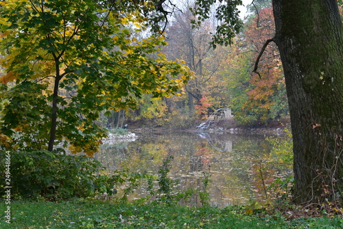 autumn in the park by the lake