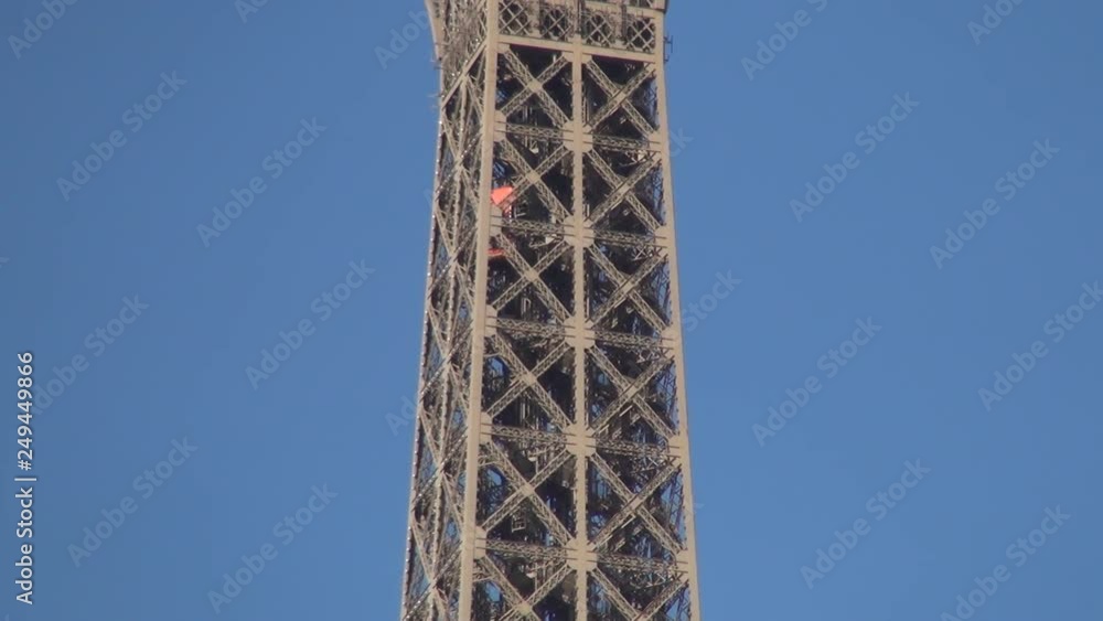 Paris Eiffel Tower Metallic Structure with Elevator Ascension for Tourists Paris Eiffel Tower Metallic Structure with Elevator Ascension for Tourists
