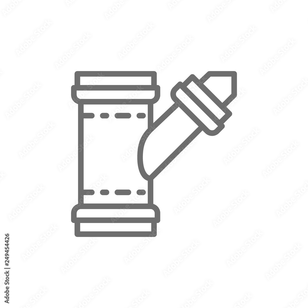 Pipe connector, water tube line icon. Pipe connector, water tube line icon.