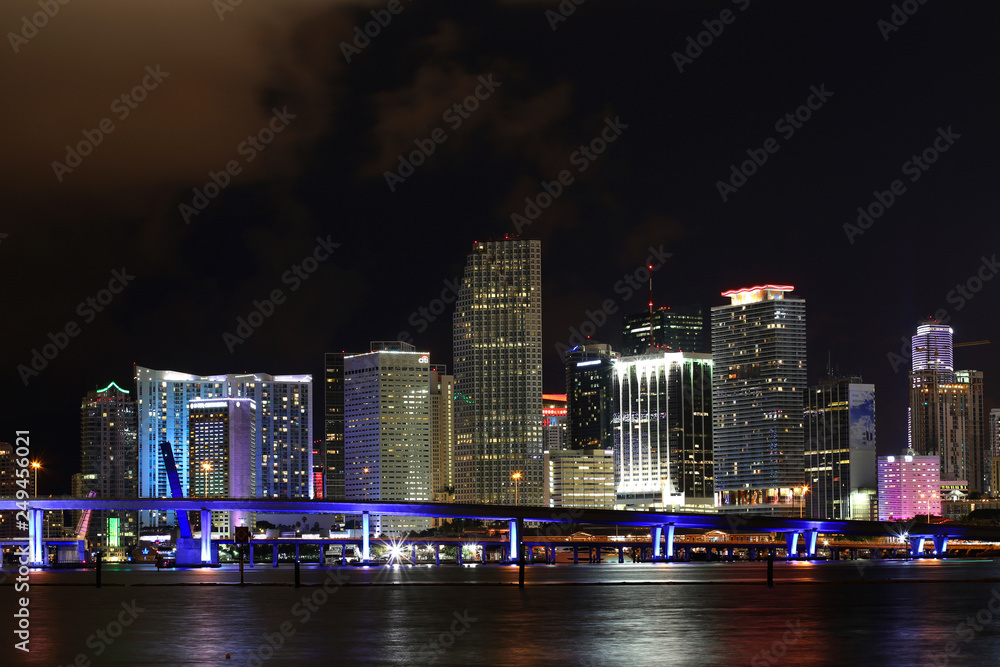 Fototapeta premium Night view of downtown Miami. Florida. USA.