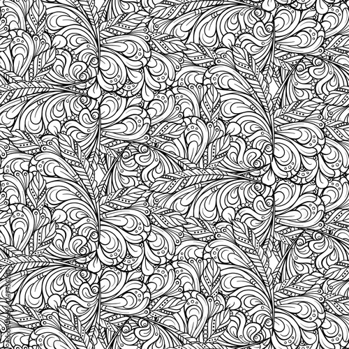 Black and white abstract seamless pattern.