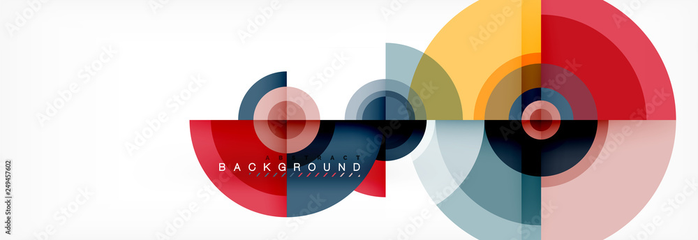 Obraz premium Flying circles geometric abstract background