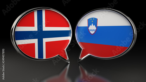 Norway and Slovenia flags with Speech Bubbles. 3D illustration Free Download Norway and Slovenia flags with Speech Bubbles. 3D illustration - GFXLoad