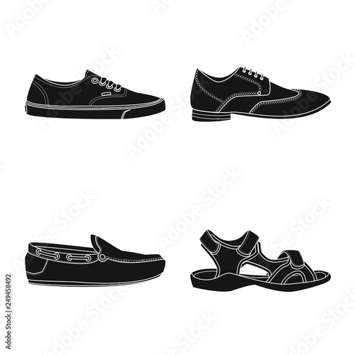 Isolated object of shoe and footwear icon. Set of shoe and foot stock vector illustration.