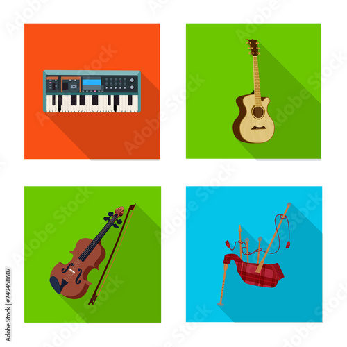Isolated object of music and tune sign. Collection of music and tool stock symbol for web.