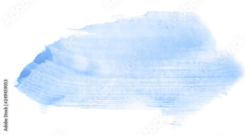 Abstract watercolor background hand-drawn on paper. Volumetric smoke elements. Blue, Marina color. For design, web, card, text, decoration, surfaces.