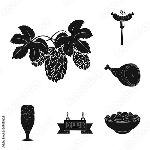 Vector design of pub and bar icon. Set of pub and interior vector icon for stock.