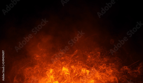 Valokuva Texture of burn fire with particles embers