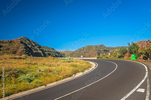 Mountain winding road through the La Gomera