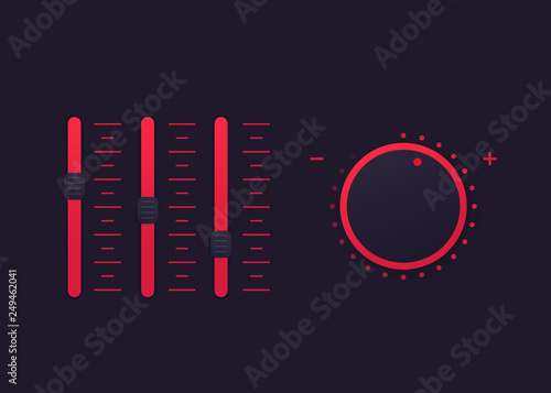 slider bar and control knob, vector regulator