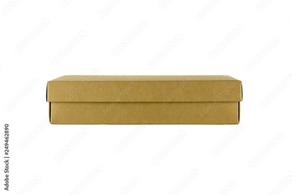 brown kraft paper box isolated on white background. brown kraft paper box isolated on white background.