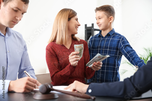 Happy mother with alimony i...