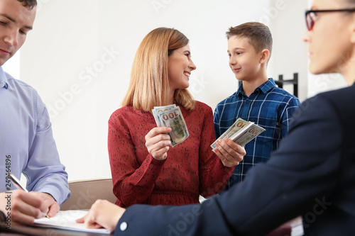 Happy mother with alimony i...