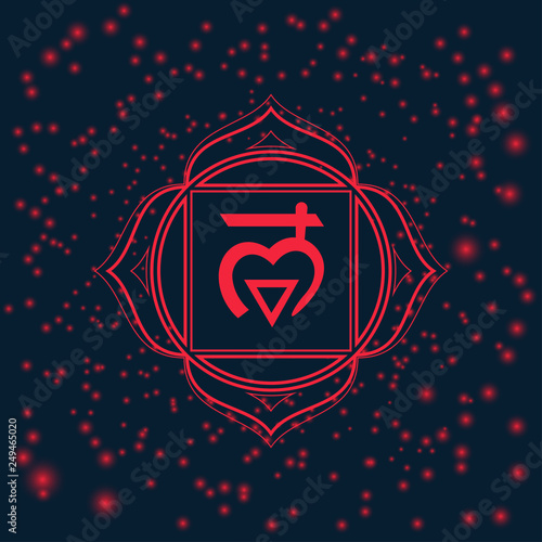 First chakra illustration vector of Muladhara. EPS 10