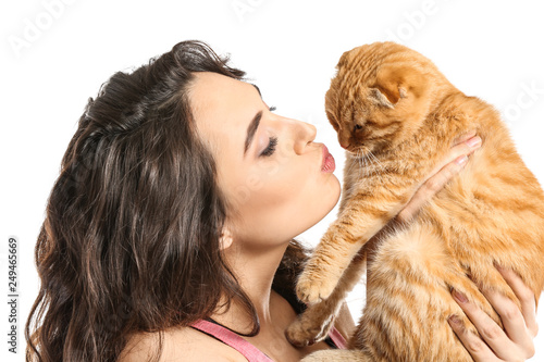 Young woman with her cute f...