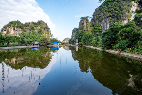 Ninh Binh Province - Vietnam. December 06, 2015. Phat Diem Cathedral Church in Phat Diem , Vietnam.The cathedral’s wooden interior boasts a vaulted ceiling supported by massive columns.  photo