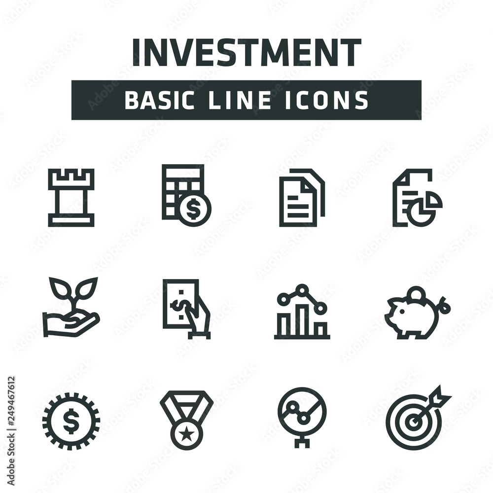 INVESTMENT LINE ICONS INVESTMENT LINE ICONS