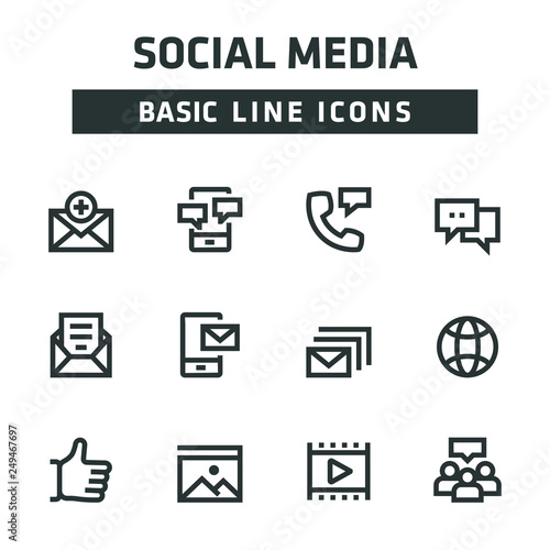 SOCIAL MEDIA LINE ICONS