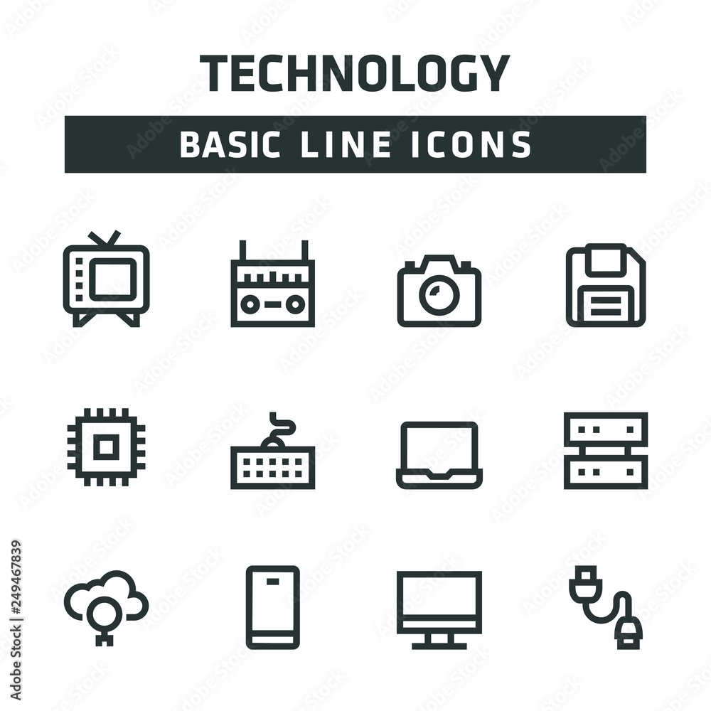 TECHNOLOGY LINE ICONS TECHNOLOGY LINE ICONS