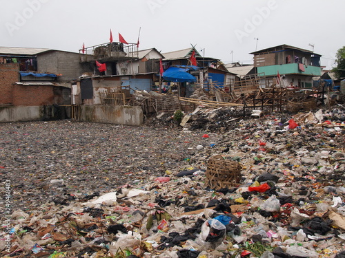 slums in Jakarta, java, indonesia