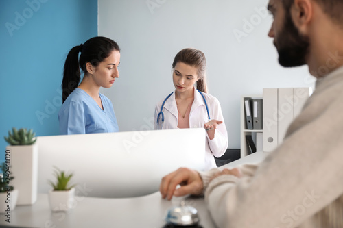 Patient waiting at receptio...