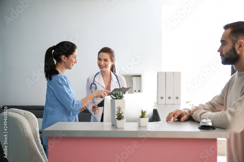 Patient waiting at receptio...