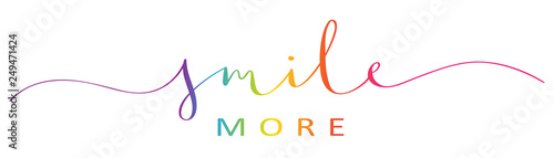 SMILE MORE brush calligraphy banner