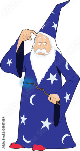 Wizard Vector Cartoon Illustration