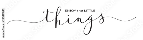 ENJOY THE LITTLE THINGS brush calligraphy banner photo