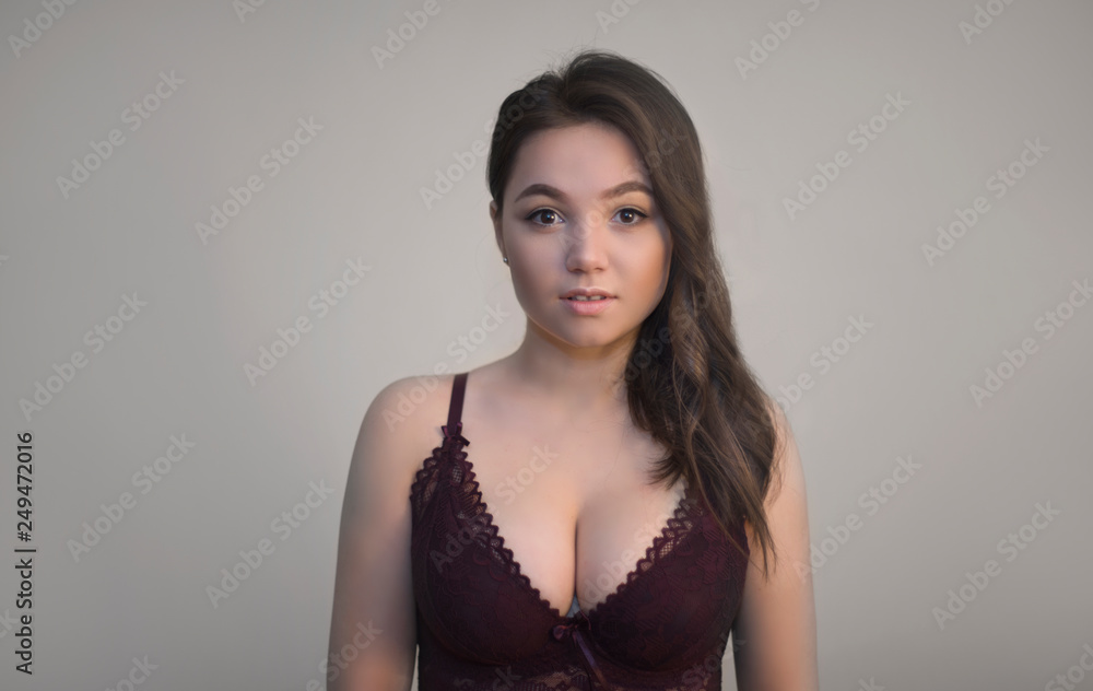 Portrait of a brunette in bra Portrait of a brunette in bra