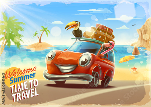 summer travel illustration