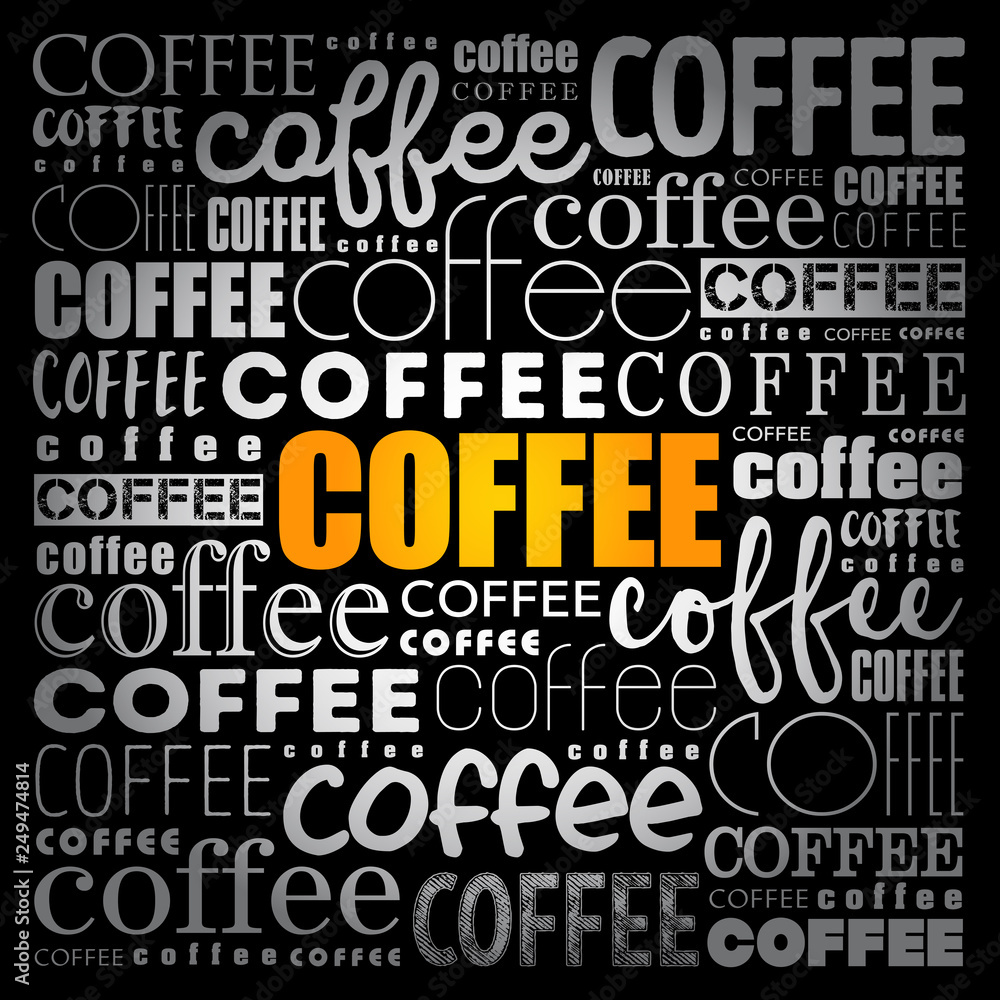 Obraz premium Coffee words cloud collage, concept background