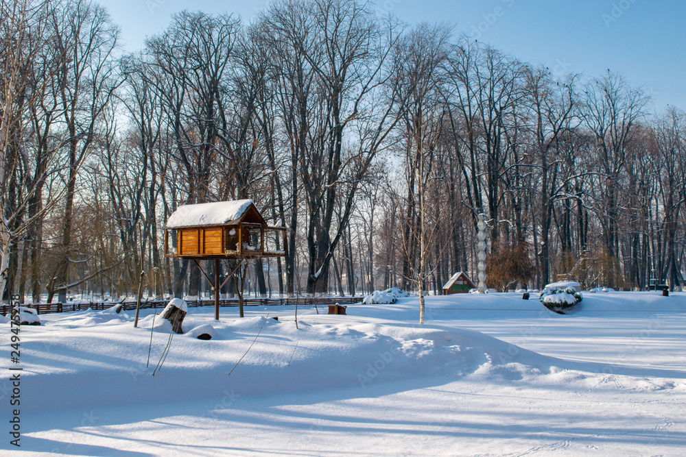 Winter landscape in the Roman Park, Neamt, Romania Winter landscape in the Roman Park, Neamt, Romania