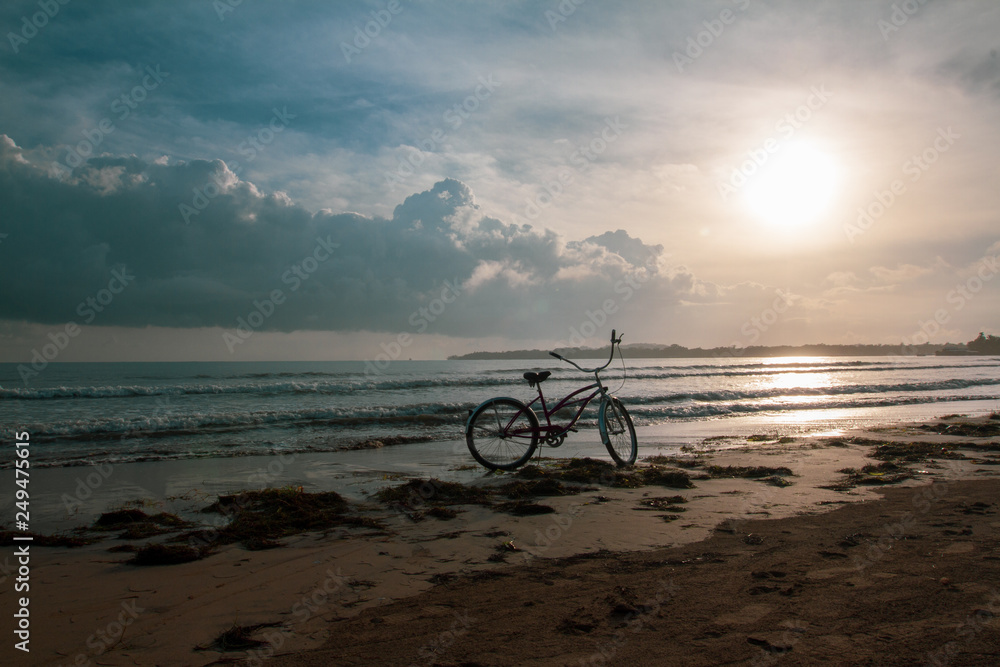 Fototapeta premium bike on the beach