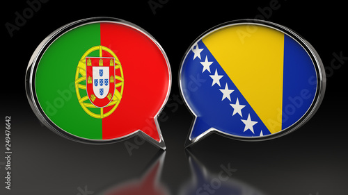 Portugal and Bosnia and Herzegovina flags with Speech Bubbles. 3D illustration Free Download Portugal and Bosnia and Herzegovina flags with Speech Bubbles. 3D illustration - GFXLoad