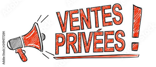 ventes privées dessin mégaphone