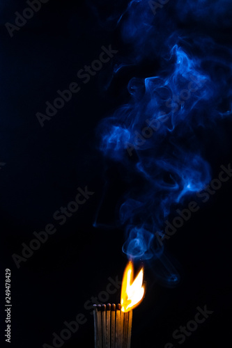 Match, smoke and flame © Mykhailo