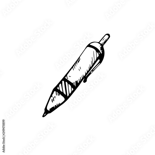 Icon black Hand drawn Simple outline Pen Symbol. vector Illustrator. on white background