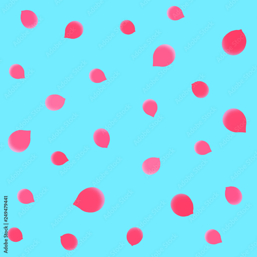 Seamless pattern and petals of flowering trees Seamless pattern and petals of flowering trees