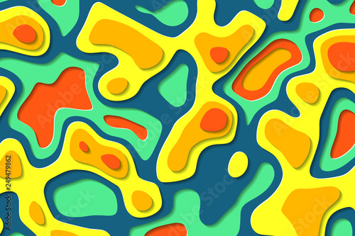 Abstract liquid background. Paper cut multi layered effect