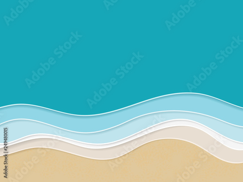 Water made of multi layered paper. Summertime background.