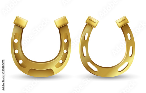 Golden horseshoes lucky St. Patrick's day symbol