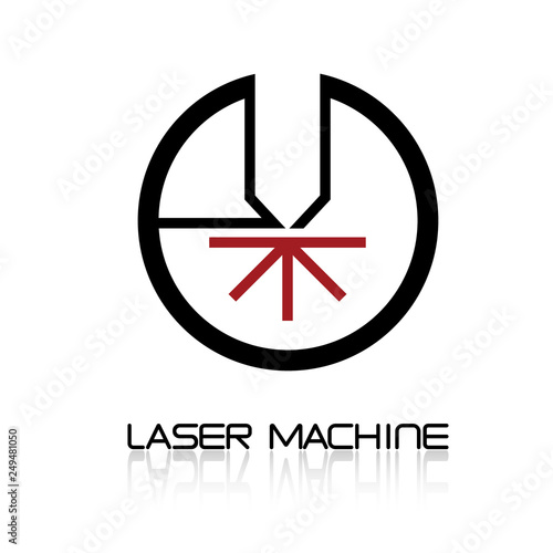   Iliumustration consisting of  CNC machine images in the form of a symbol or logo. Laser cutting, engraving.